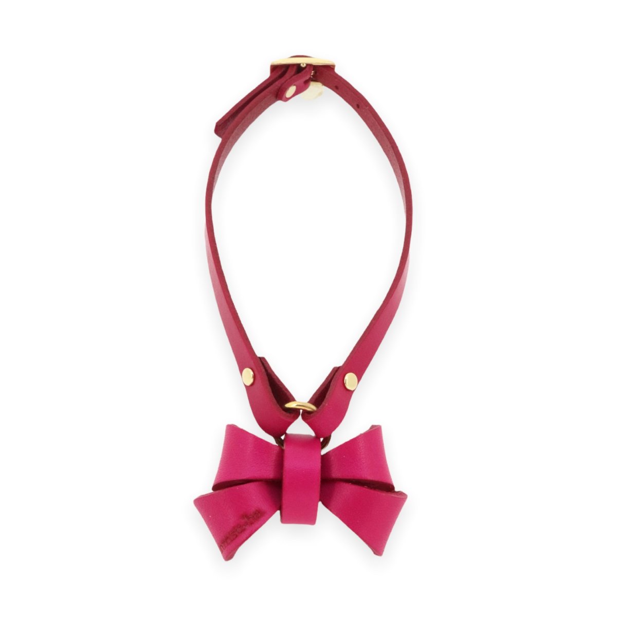 mmsu-haオリジナルレザーリボンネックレス迷子札/犬用