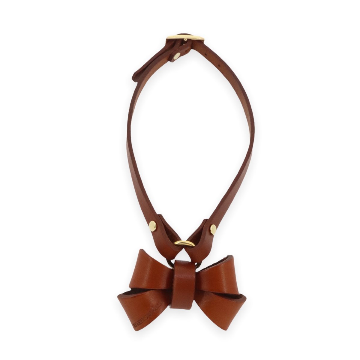 mmsu-haオリジナルレザーリボンネックレス迷子札/犬用