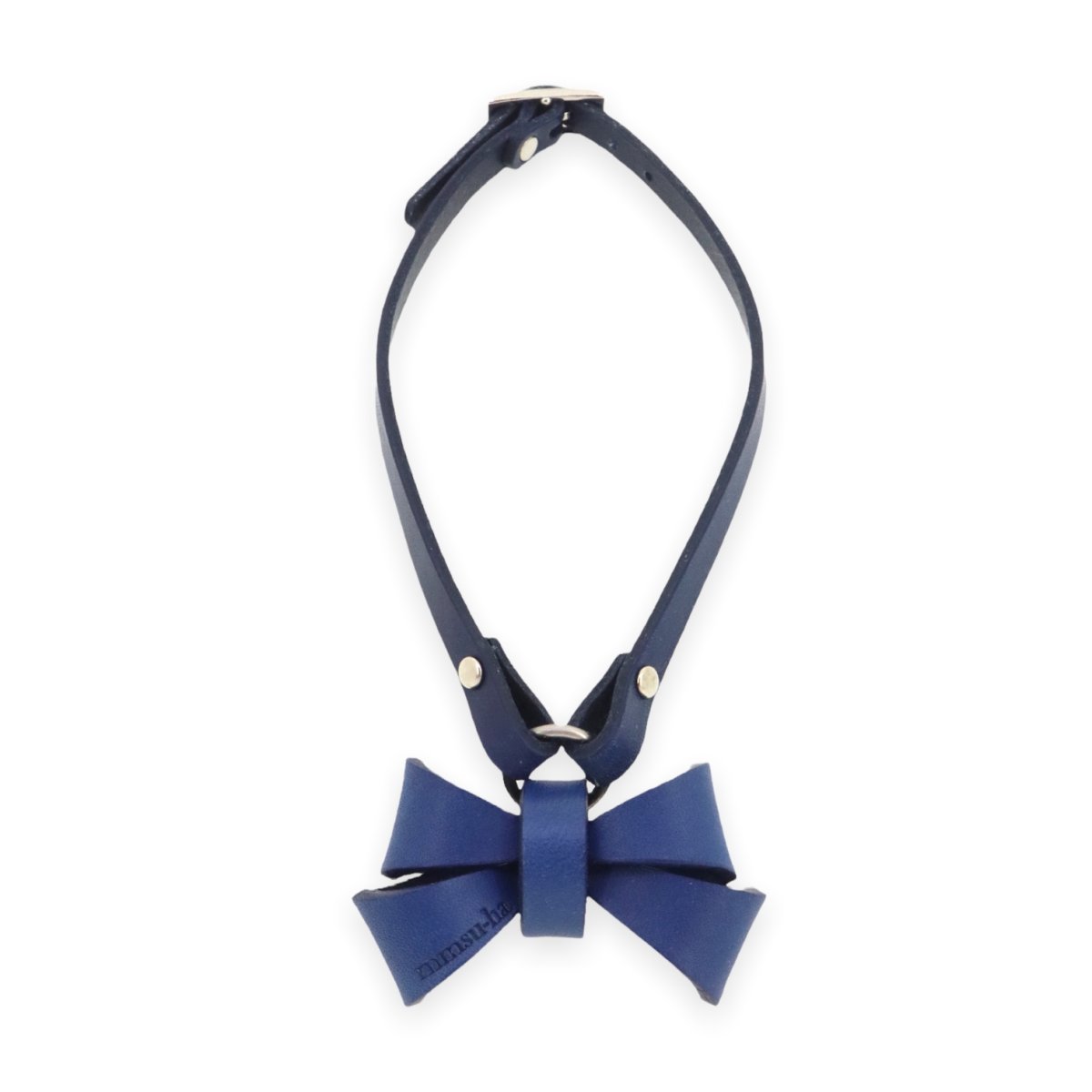 mmsu-haオリジナルレザーリボンネックレス迷子札/犬用