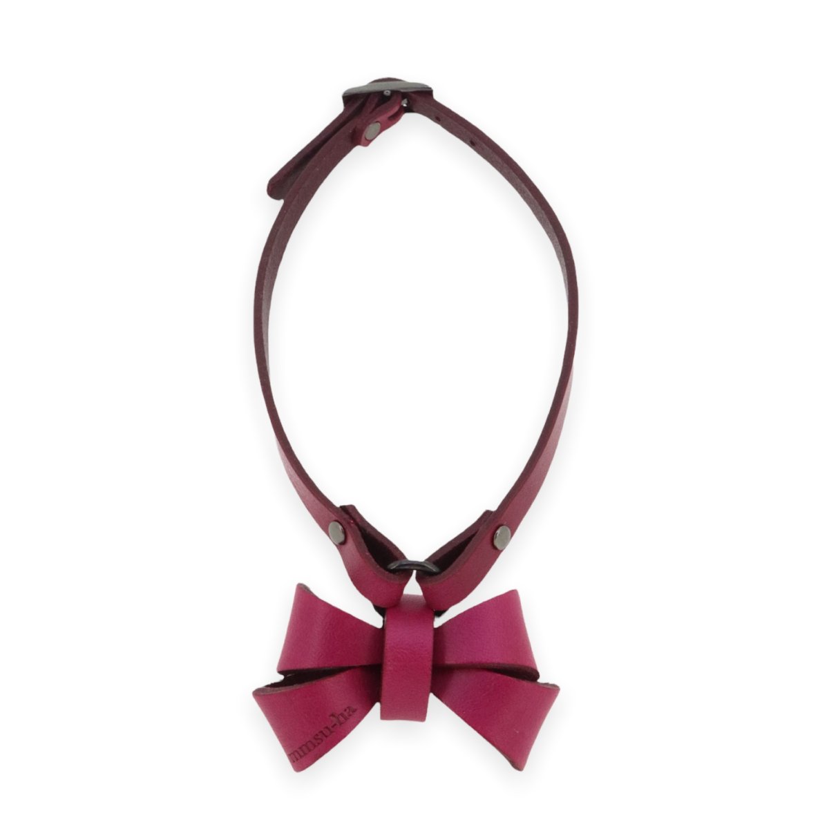 mmsu-haオリジナルレザーリボンネックレス迷子札/犬用