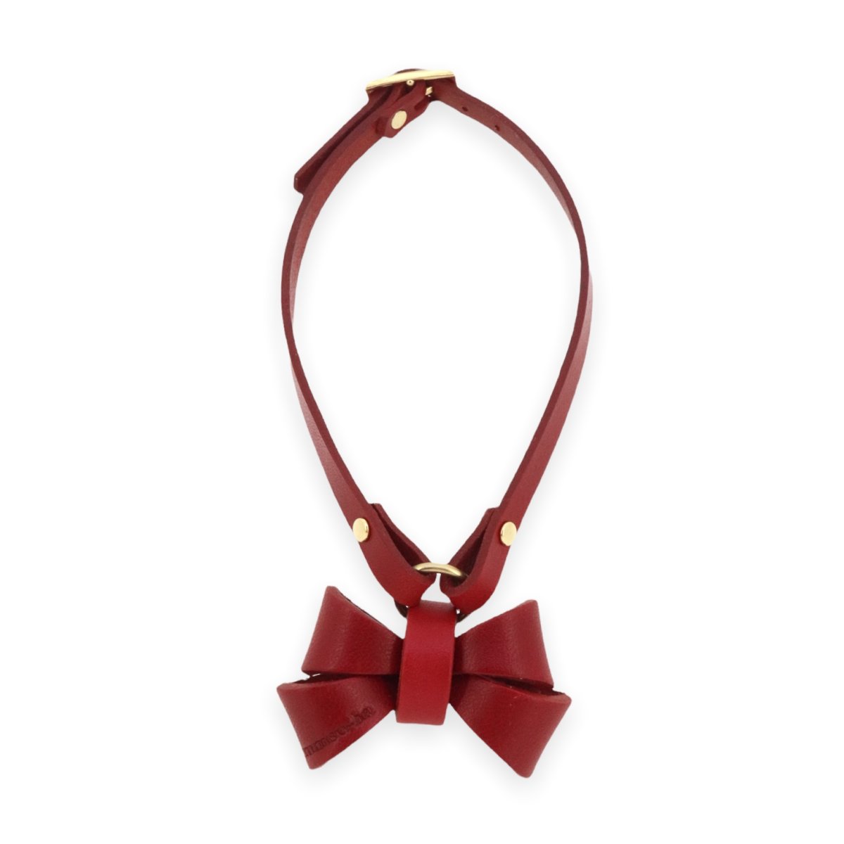 mmsu-haオリジナルレザーリボンネックレス迷子札/犬用