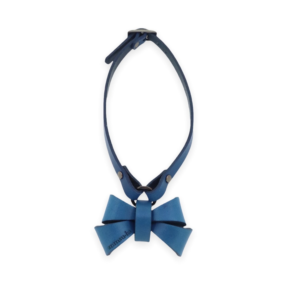 mmsu-haオリジナルレザーリボンネックレス迷子札/犬用