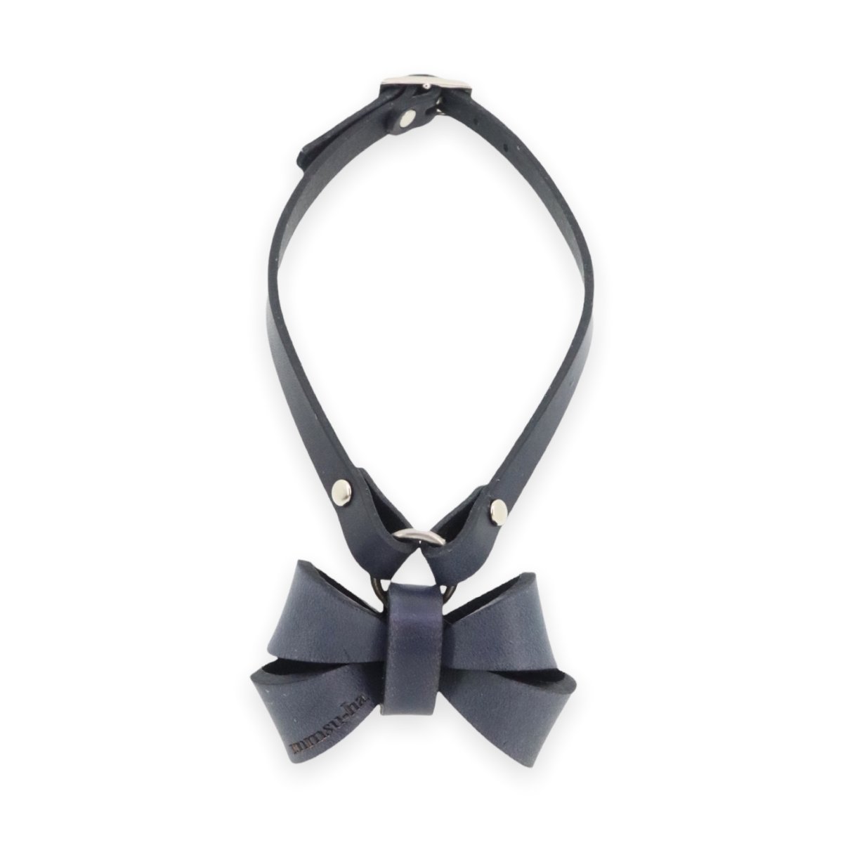 mmsu-haオリジナルレザーリボンネックレス迷子札/犬用