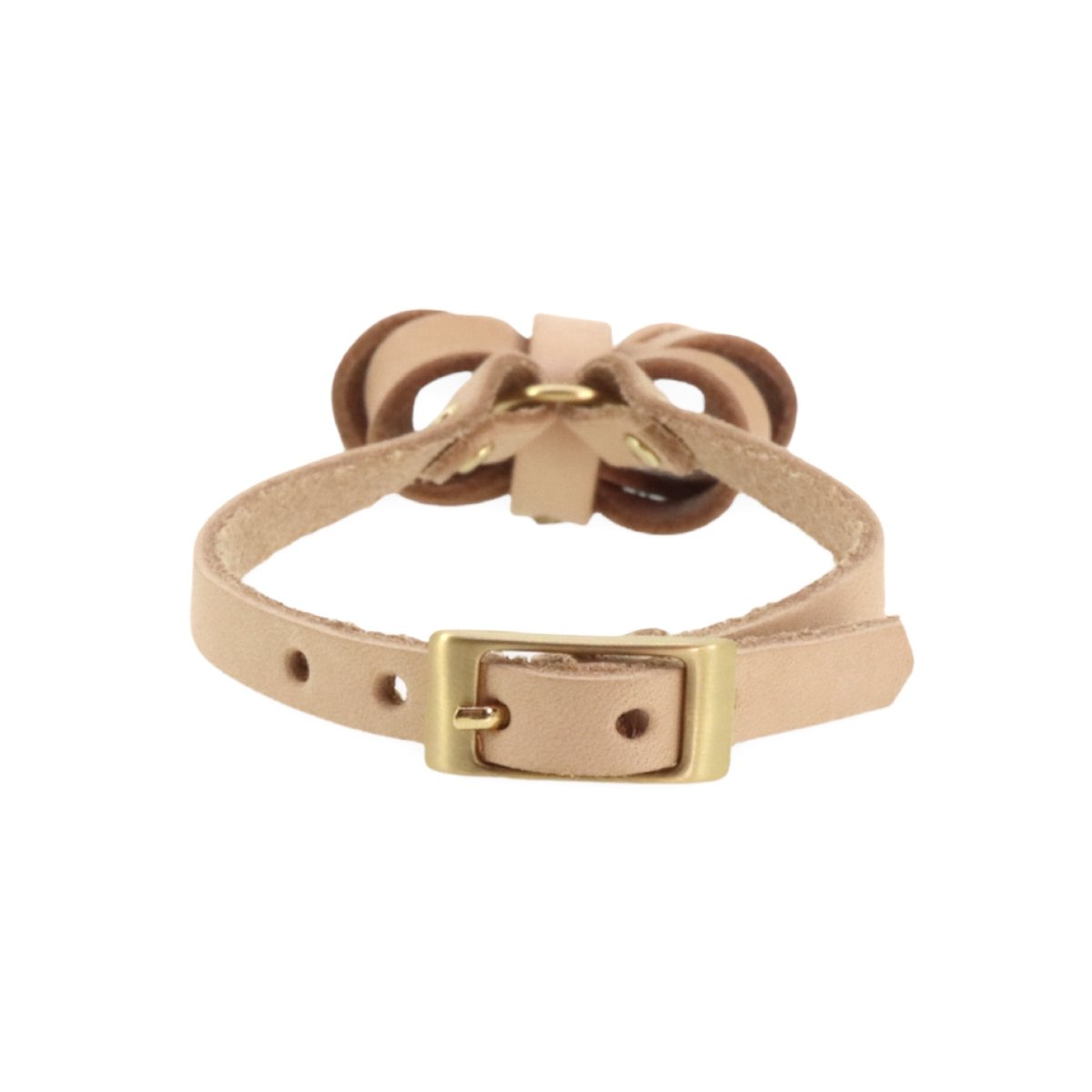 mmsu-haオリジナルレザーリボンネックレス迷子札/犬用