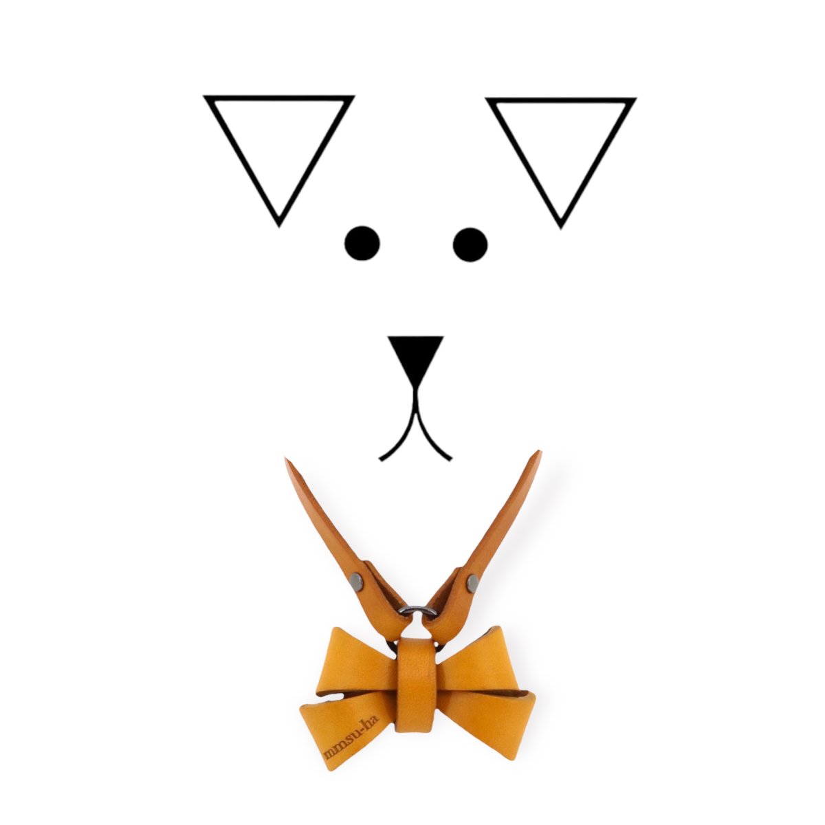 mmsu-ha レザーリボンネックレス迷子札