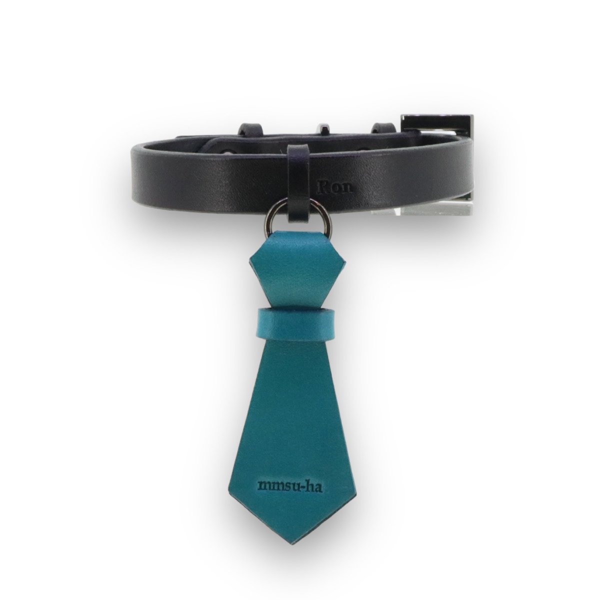 mmsu-ha 首輪色:ブラック 金具:ブラック タイ:ターコイズ ツリカン:ブラック サルカン:ブラック 刻印:あり