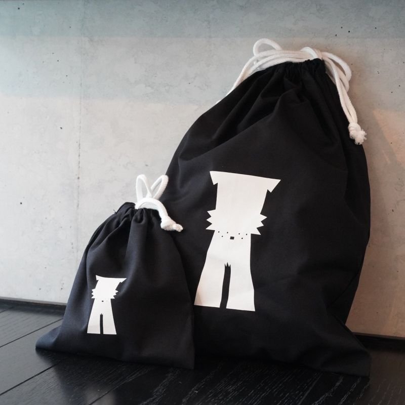 RINEN 巾着仕様 トートバッグ ブラック セール ナイロン巾着サブトート バッグ （トートバッグ）｜自由区