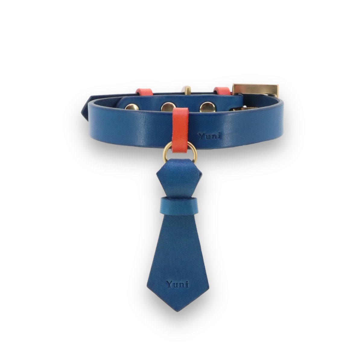 mmsu-ha 首輪色:ブルー 金具:ゴールド タイ:ブルー ツリカン:オレンジ サルカン:オレンジ 刻印:あり