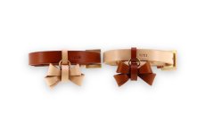 mmsu-ha エムエムスーハ FURICO RIBBON COLLAR首輪色:ブラウン/ナチュラル リボン:ナチュラル/ブラウン ツリカン:ナチュラル/ブラウン サルカン:ナチュラル/ブラウン 刻印:あり