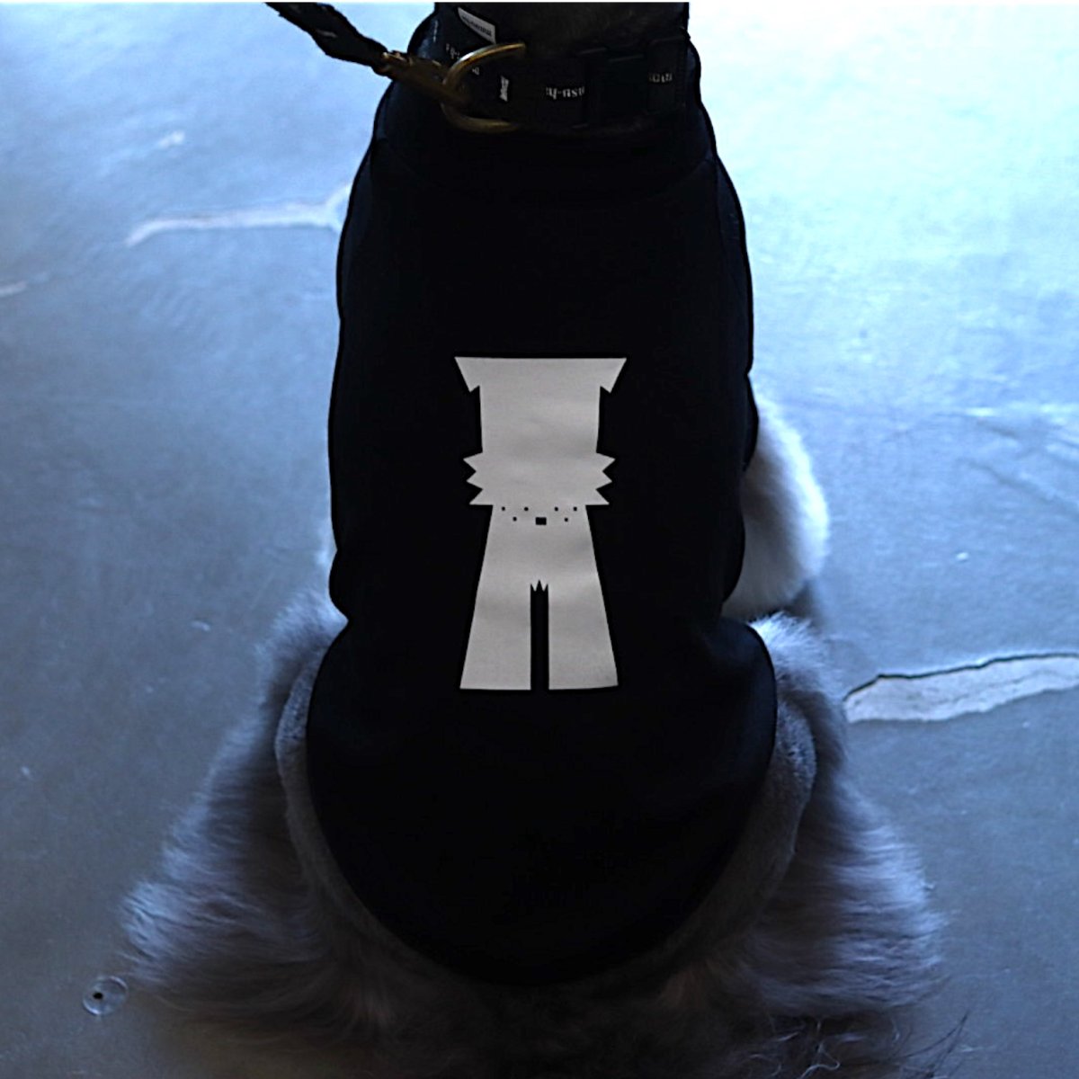 mmsu-ha犬用ハイネックTシャツ/ブラック/ミニチュアシュナウザー
