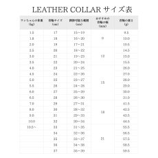 レザー首輪サイズ表
