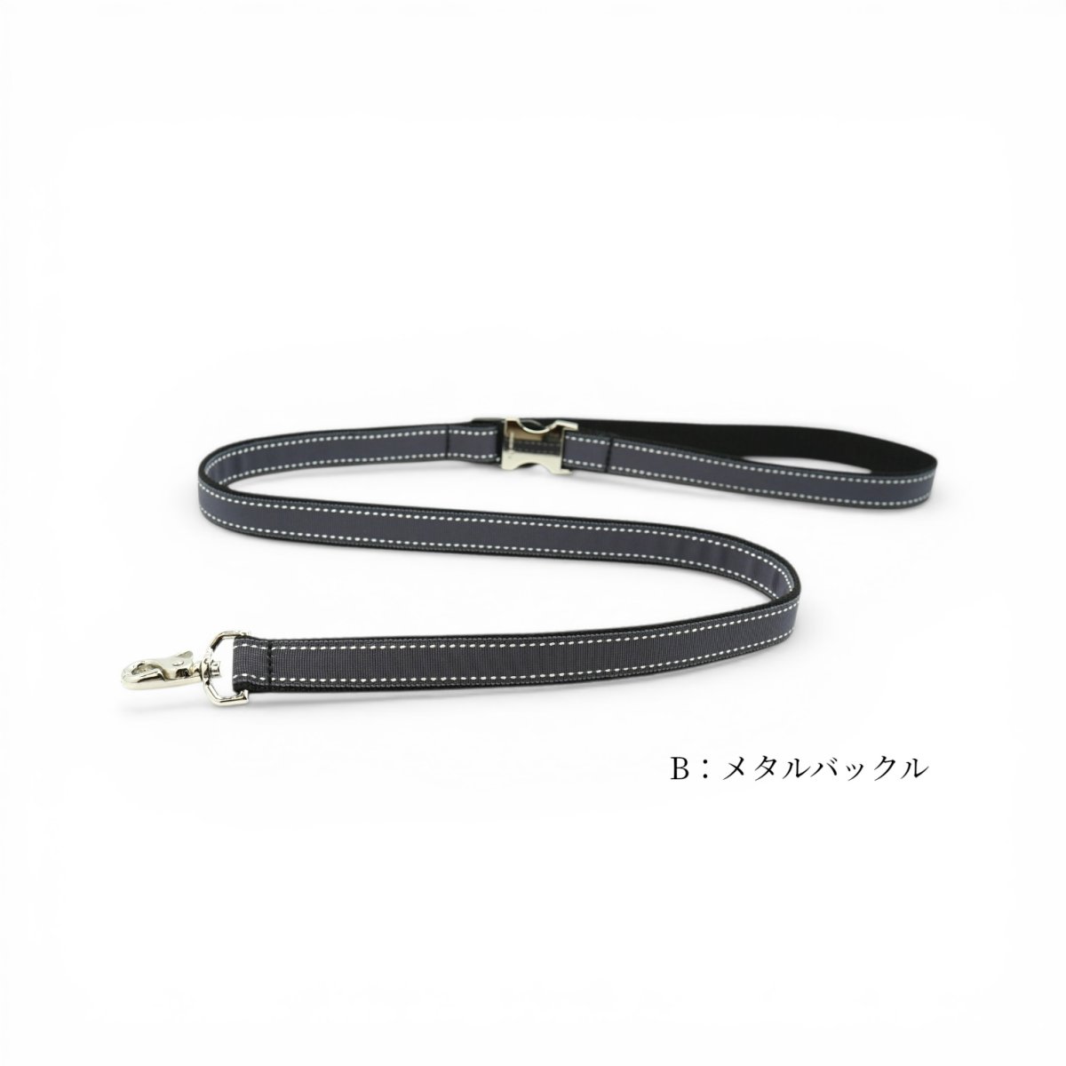 タイプ:Bメタル/土台:ブラック/リボン:ブルーグレー/金具:シルバー