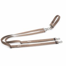 2頭引きリード幅：20mm/色：グレージュ/金具色：シルバー