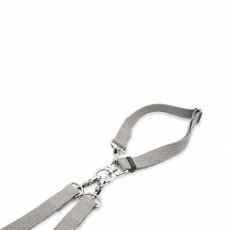 2頭引きリード幅：20mm/色：ライトグレー/金具色：シルバー