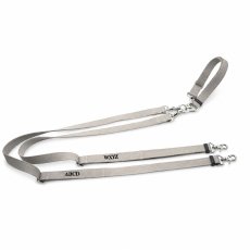 2頭引きリード幅：20mm/色：ライトグレー/金具色：シルバー
