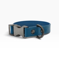 mmsu-haオリジナルONE SIZE COLLAR/ワンサイズカラー/色：ブルー/金具色：ブラック