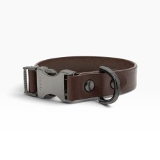 mmsu-haオリジナルONE SIZE COLLAR/ワンサイズカラー/色：ダークブラウン/金具色：ブラック
