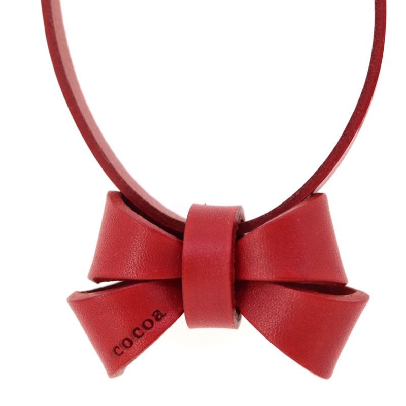 シュナウザー×RIBBON NECKLACE・レザーリボンネックレス/迷子札