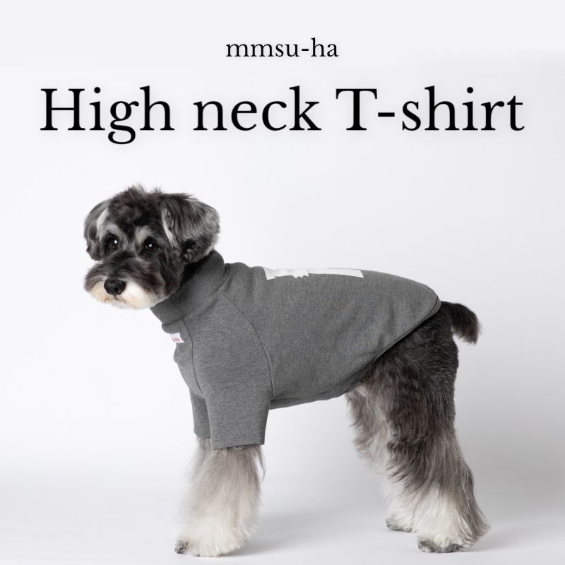 画像1: 【dog】mmsu-ha ハイネックTシャツ/グレー (1)